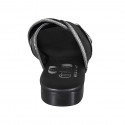 Mule avec strass pour femmes en cuir noir talon 2 - Pointures disponibles:  32, 42