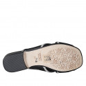 Sabot con strass da donna in pelle nera tacco 2 - Misure disponibili: 32, 42