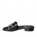 Sabot con catena in pelle nera tacco 2 - Misure disponibili: 32
