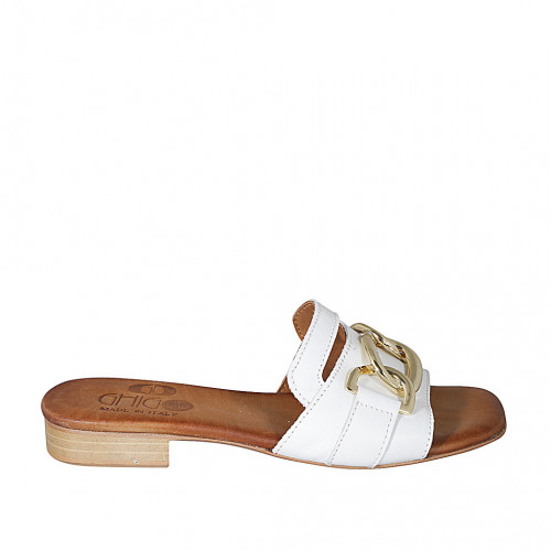 Woman's mule with chain in white...