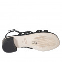 Sandalia para mujer en piel negra con tacon 4 - Tallas disponibles:  45