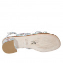 Sandalia para mujer en piel blanca imprimida mosaico multicolor tacon 4 - Tallas disponibles:  43, 44, 45