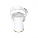 Sandale pour femmes en cuir blanc avec courroie et boucle talon 7 - Pointures disponibles:  42, 44