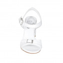 Woman's sandal in white leather with strap and buckle heel 7 - Available sizes:  42, 44