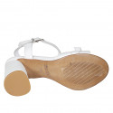 Sandale pour femmes en cuir blanc avec courroie et boucle talon 7 - Pointures disponibles:  42, 44