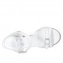 Sandale pour femmes en cuir blanc avec courroie et boucle talon 7 - Pointures disponibles:  42, 44