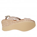 Sandale pour femmes avec plateforme en cuir nue talon compensé 7 - Pointures disponibles:  42, 44, 45