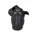 Woman's open shoe with strap and knot in black leather heel 2 - Available sizes:  32