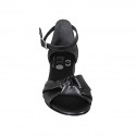 Scarpa aperta da donna in pelle nera con cinturino e nodo tacco 2 - Misure disponibili: 32