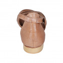 Chaussure ouverte avec courroie en cuir marron clair talon 2 - Pointures disponibles:  32, 33, 42