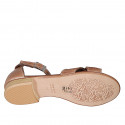 Chaussure ouverte avec courroie en cuir marron clair talon 2 - Pointures disponibles:  32, 33, 42