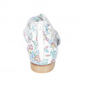 Woman's open shoe with zipper in white multicolored printed leather heel 2 - Available sizes:  32, 33, 42, 43