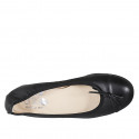 Ballerina da donna con puntale e fiocco in pelle nera tacco 2 - Misure disponibili: 32