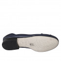 Ballerine avec bout droit et noeud pour femmes en cuir bleu talon 2 - Pointures disponibles:  32
