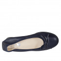 Ballerina da donna con puntale e fiocco in pelle blu tacco 2 - Misure disponibili: 32