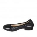 Ballerina da donna in pelle nera tacco 2 - Misure disponibili: 32