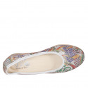 Ballerine pour femmes en cuir argent imprimé multicouleur talon 2 - Pointures disponibles:  32
