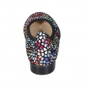 Ballerine à bout rond pour femmes en daim noir imprimé multicouleur mosaïque talon 2 - Pointures disponibles:  33