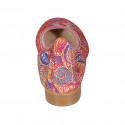 Bailarina para mujer en piel roja imprimida multicolor tacon 2 - Tallas disponibles:  32