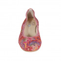 Woman's ballerina shoe in red multicolored printed leather heel 2 - Available sizes:  32