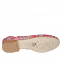 Ballerina da donna in pelle rossa stampata multicolor tacco 2 - Misure disponibili: 32