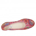 Ballerine pour femmes en cuir rouge imprimé multicouleur talon 2 - Pointures disponibles:  32