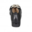 Woman's ballerina shoe with chain in black leather wedge heel 3 - Available sizes:  32