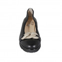 Woman's ballerina shoe with chain in black leather wedge heel 3 - Available sizes:  32
