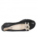 Woman's ballerina shoe with chain in black leather wedge heel 3 - Available sizes:  32