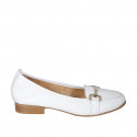 Woman's mocassin in white leather with accessory heel 2 - Available sizes:  45