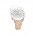 Woman's platform sandal in white leather wedge heel 7 - Available sizes:  43