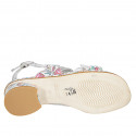 Sandale pour femmes en cuir blanc imprimé multicouleur talon 3 - Pointures disponibles:  32, 43, 44, 45