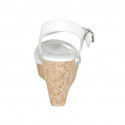 Sandale pour femmes avec plateforme et courroie en cuir blanc talon compensé 9 - Pointures disponibles:  42