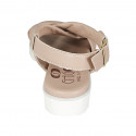 Woman's sandal in light rose leather with crossed bands wedge heel 3 - Available sizes:  32