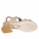 Sandalo da donna in pelle rosa chiaro con strass tacco 5 - Misure disponibili: 32, 42