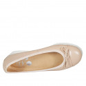 Ballerina da donna in pelle rosa chiaro con fiocco e puntale zeppa 4 - Misure disponibili: 44