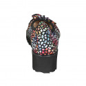 Bailarina para mujer en gamuza negra estampada multicolor con moño y puntera cuña 4 - Tallas disponibles:  32, 42