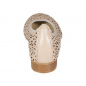 Ballerine pour femmes en cuir perforé rose clair talon 2 - Pointures disponibles:  32