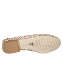 Ballerine pour femmes en cuir perforé rose clair talon 2 - Pointures disponibles:  32