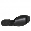 Mules en cuir noir talon 2 - Pointures disponibles:  32, 33