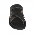Mule para mujer en piel negra tacon 1 - Tallas disponibles:  42