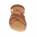 Mule para mujer en piel cognac tacon 1 - Tallas disponibles:  42