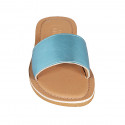 Mule pour femmes en cuir lamé bleu clair talon 1 - Pointures disponibles:  42, 43