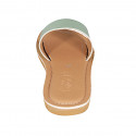 Woman's mules in light green laminated leather heel 1 - Available sizes:  32, 42, 43