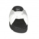 Woman's mule in white and silver laminated leather with knot and wedge heel 2 - Available sizes:  32