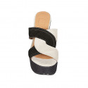 Mule pour femmes en daim noir et gris avec plateforme et talon tressé 12 - Pointures disponibles:  31, 34