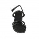 Sandale pour femmes en cuir noir talon 5 - Pointures disponibles:  42