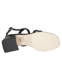 Sandale pour femmes en cuir noir talon 5 - Pointures disponibles:  42