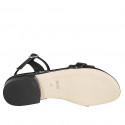 Sandale pour femmes avec courroie en cuir noir talon 1 - Pointures disponibles:  33