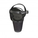 Sandale pour femmes avec plateforme en cuir noir talon compensé 6 - Pointures disponibles:  42, 43